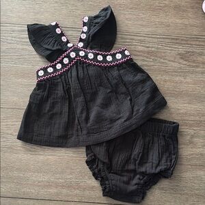 Cat & Jack Black Floral Kids Matching Set
